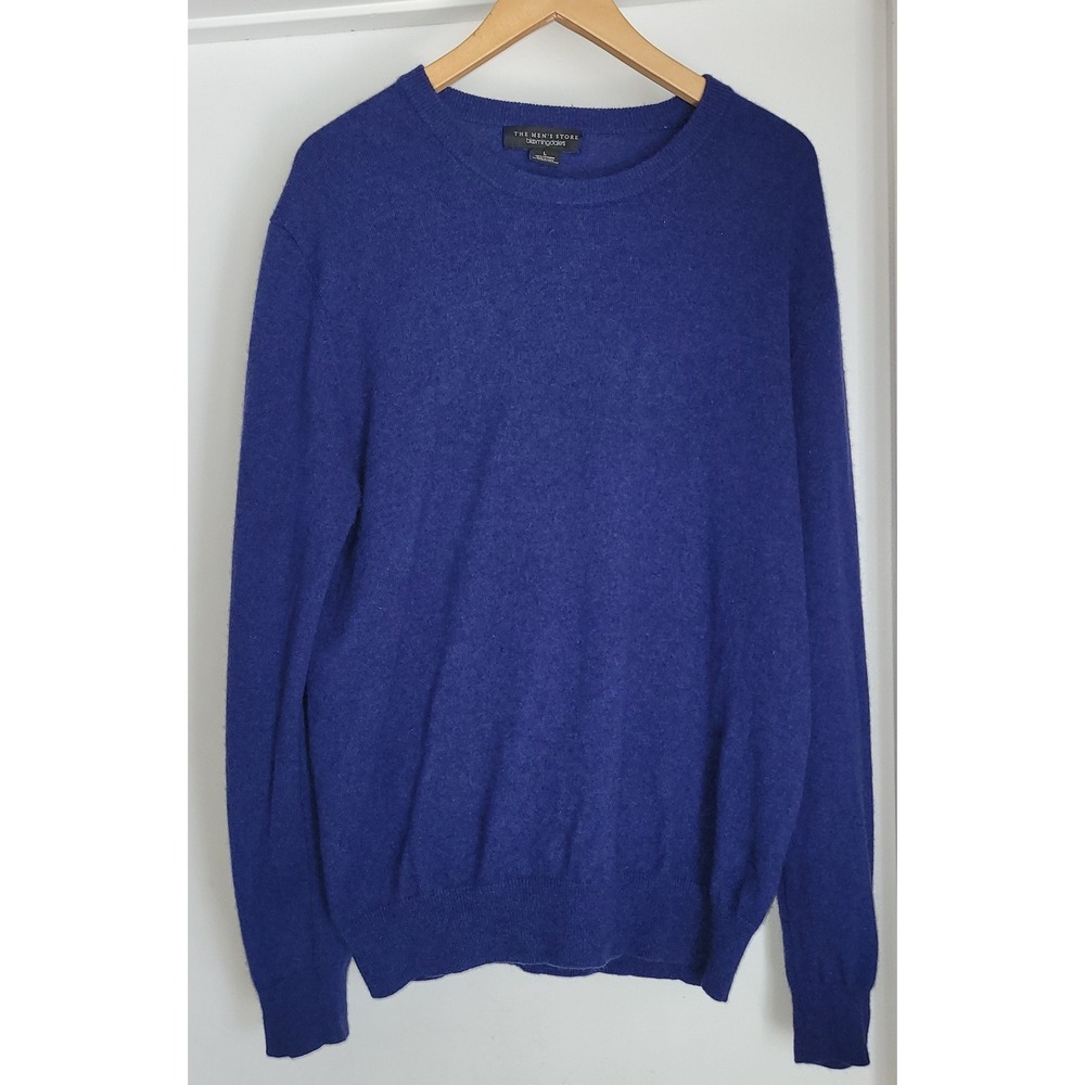 The Men's Store Bloomingdale's Sweater L Blue Cashmere Soft Luxury
